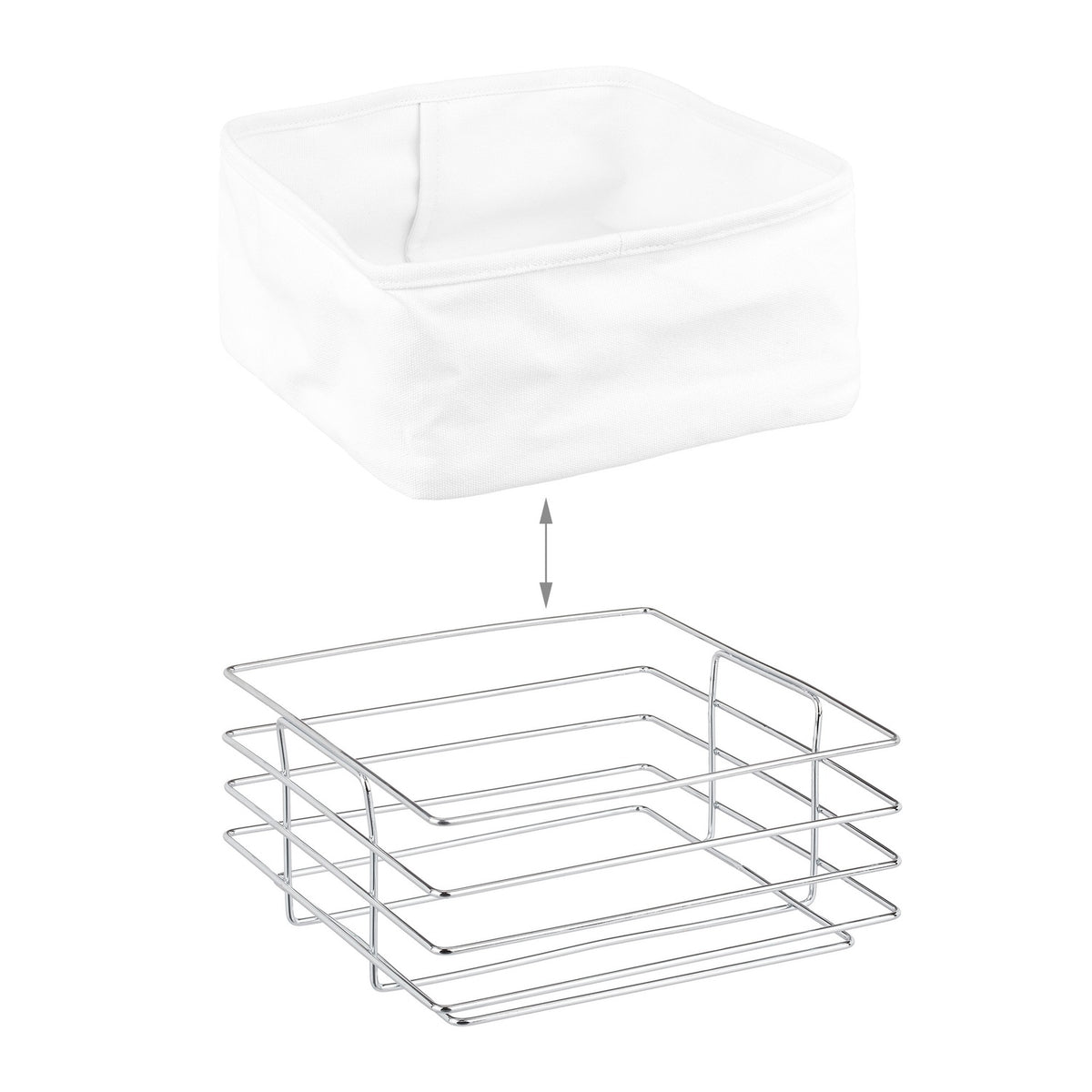 Metal bread basket with fabric cover