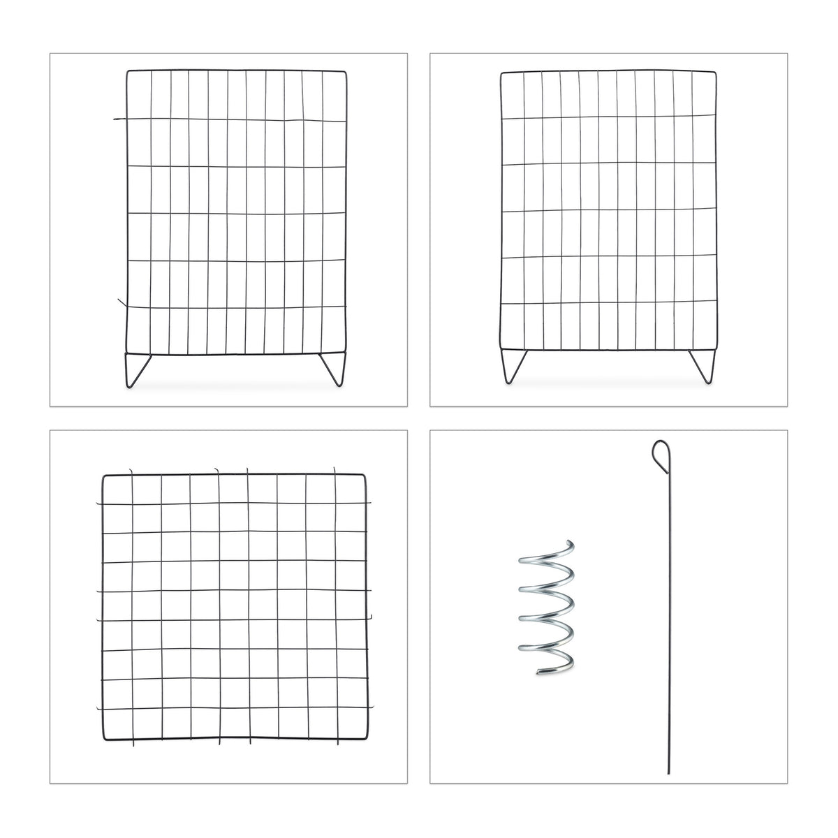 Metal composters with bottom grid, set of 2