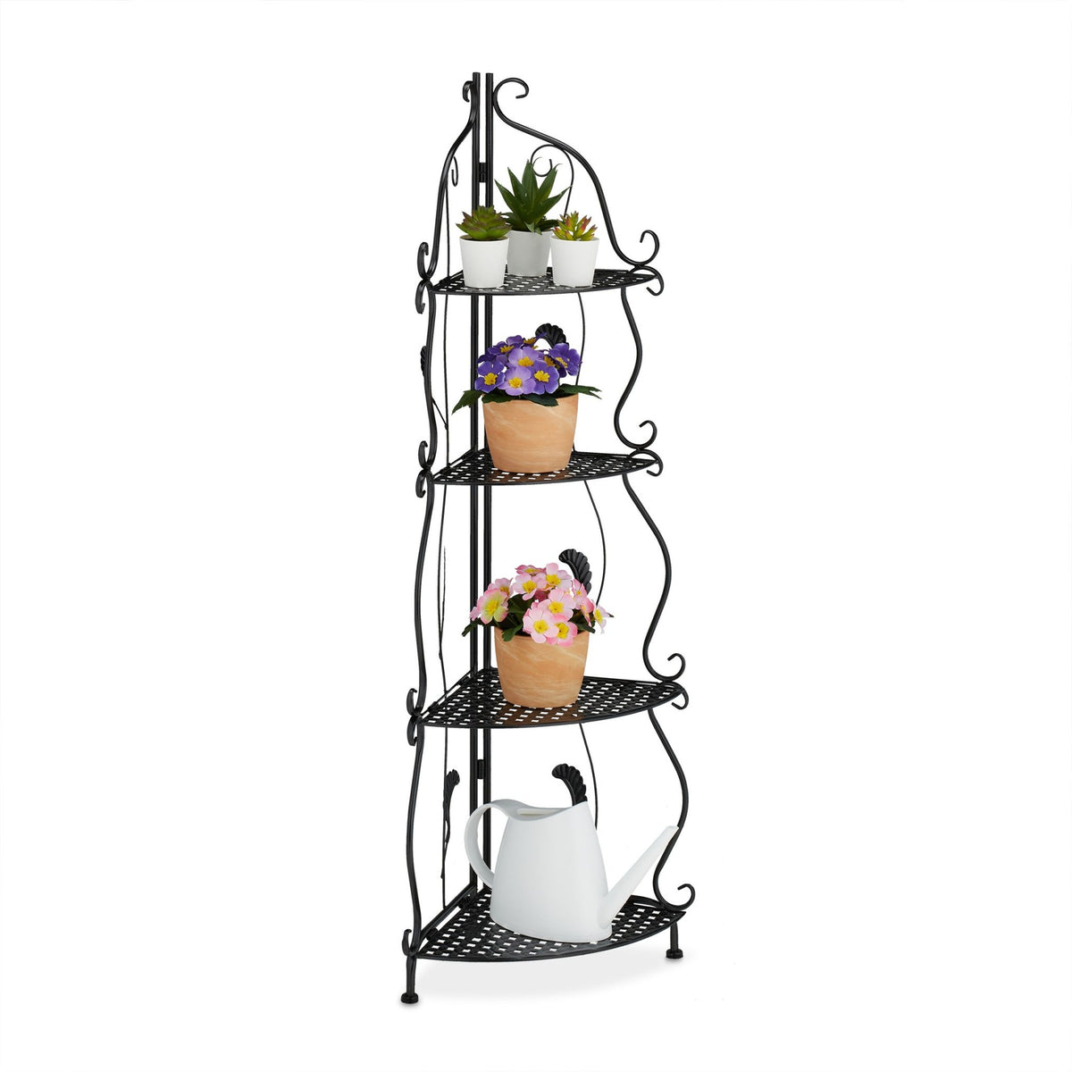 Metal corner shelf with 4 shelves