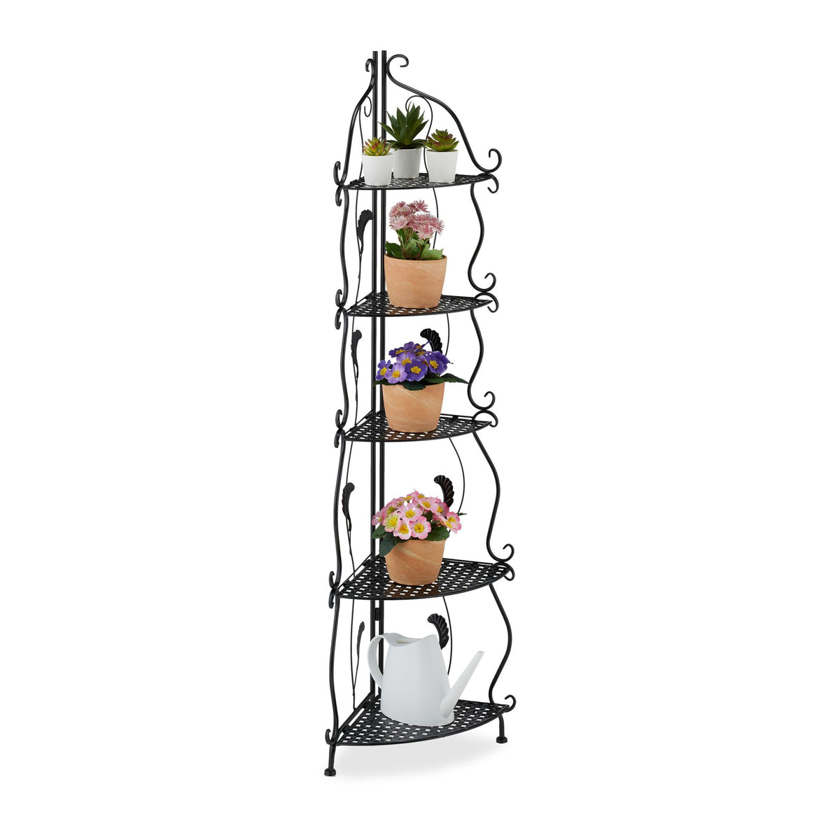 Metal corner shelf with 5 shelves