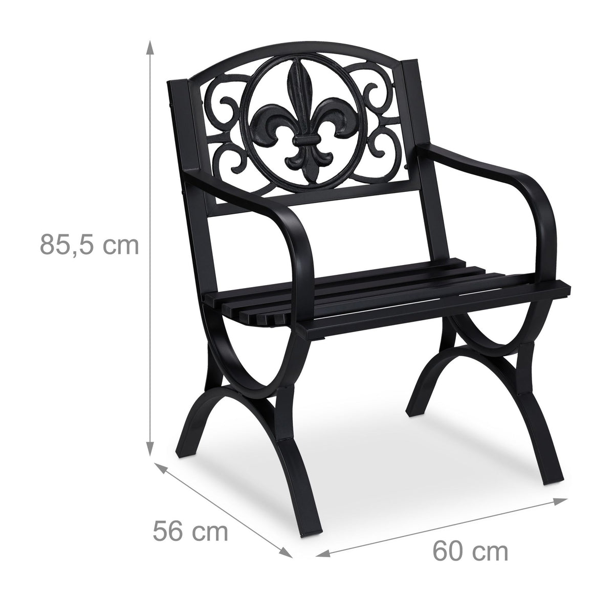 Metal garden chair in antique style