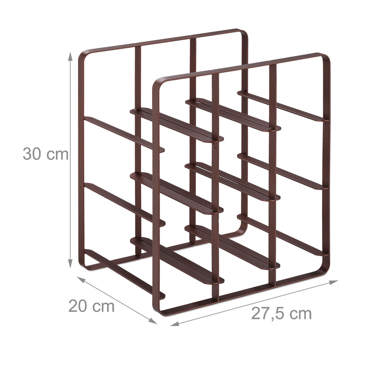 Metal wine rack for 9 bottles
