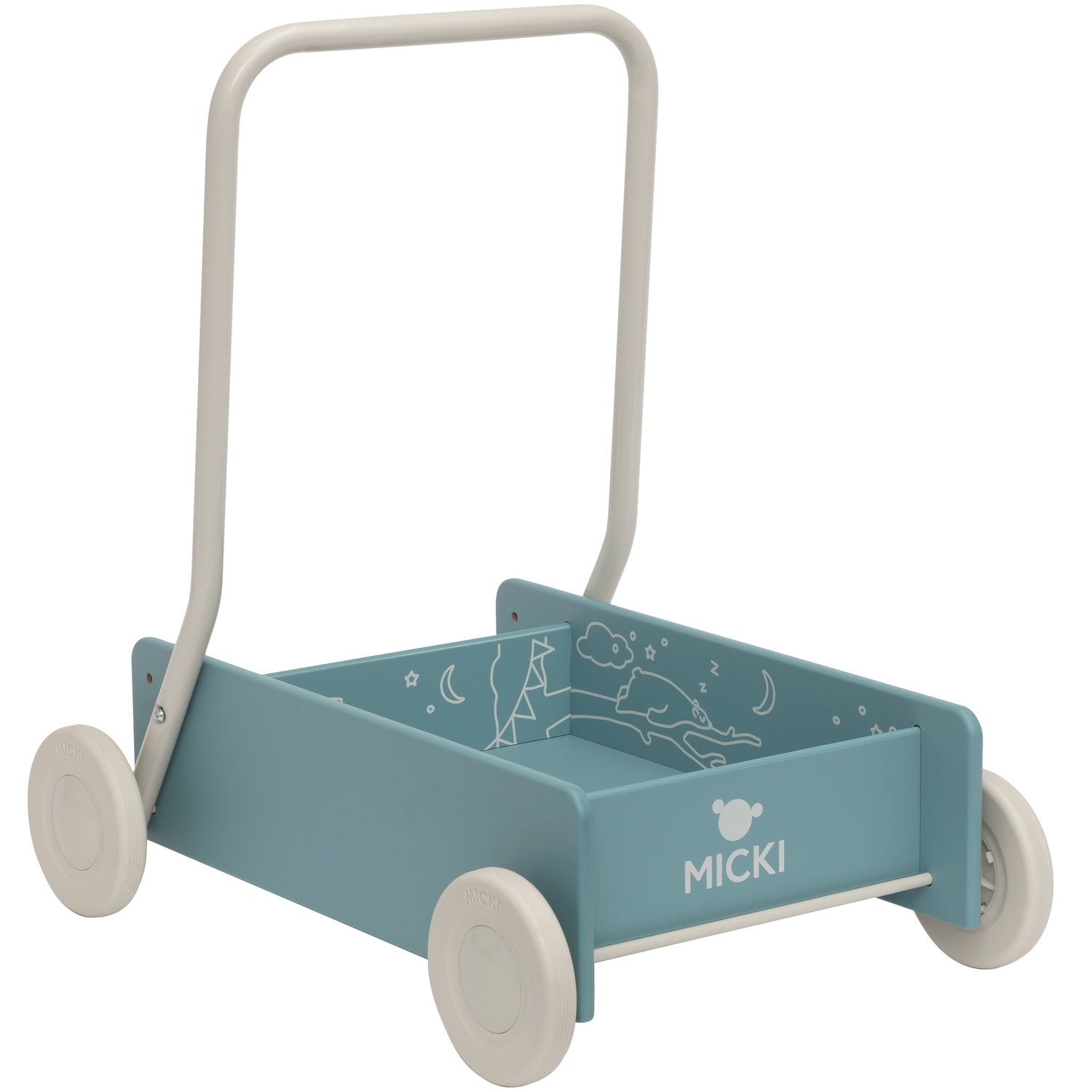 Micki Learn to Walk Stroller, Blue