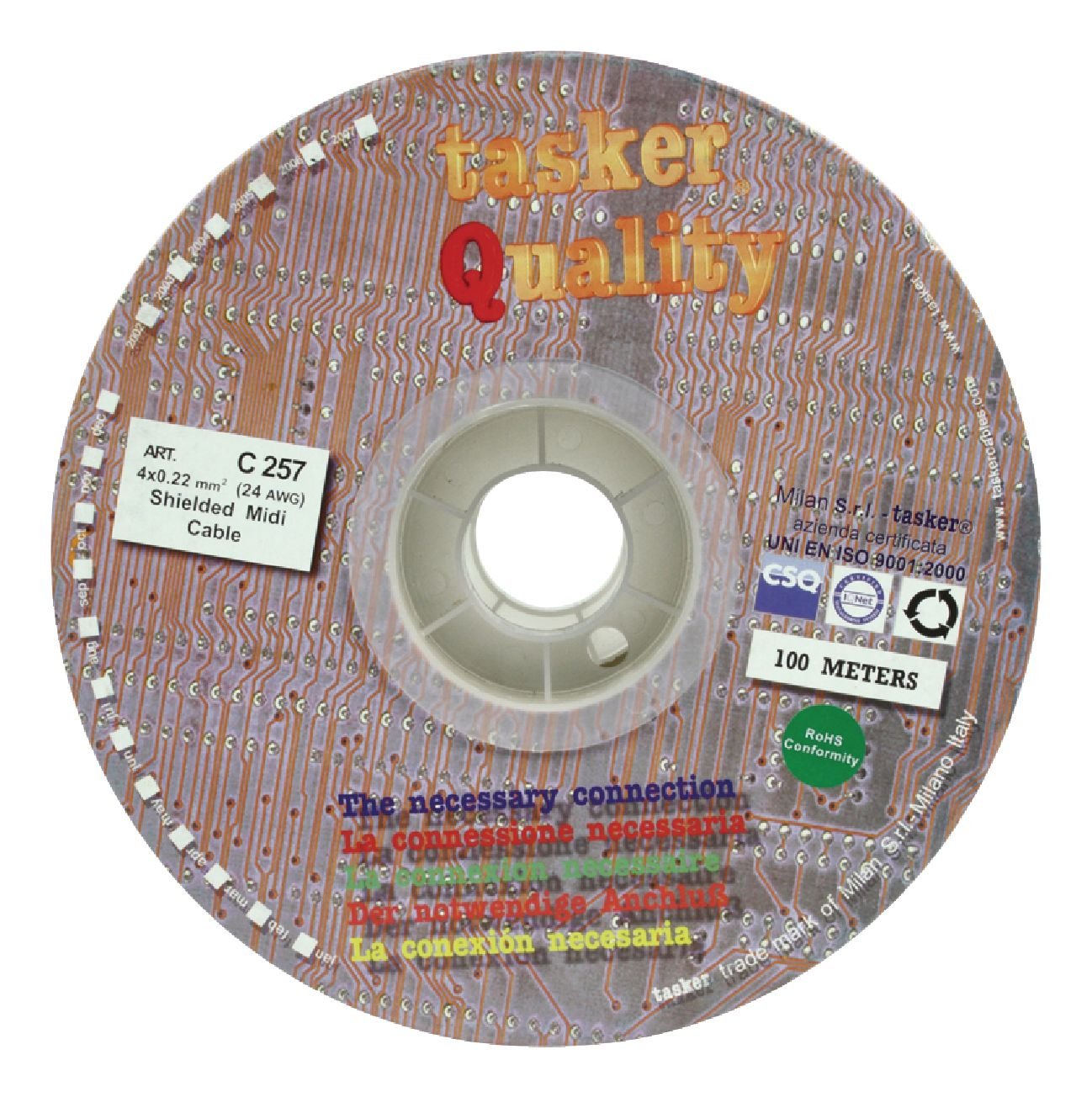 Microphone Cable on Reel 4x 0.22 - 100 m Black