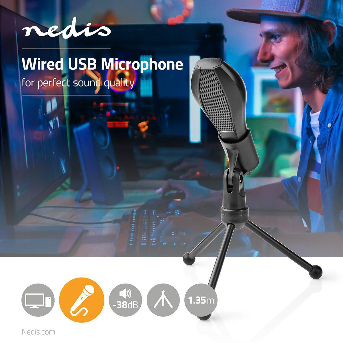 Microphone | Used for: Computer / Desktop | Wire bound | 1 x USB