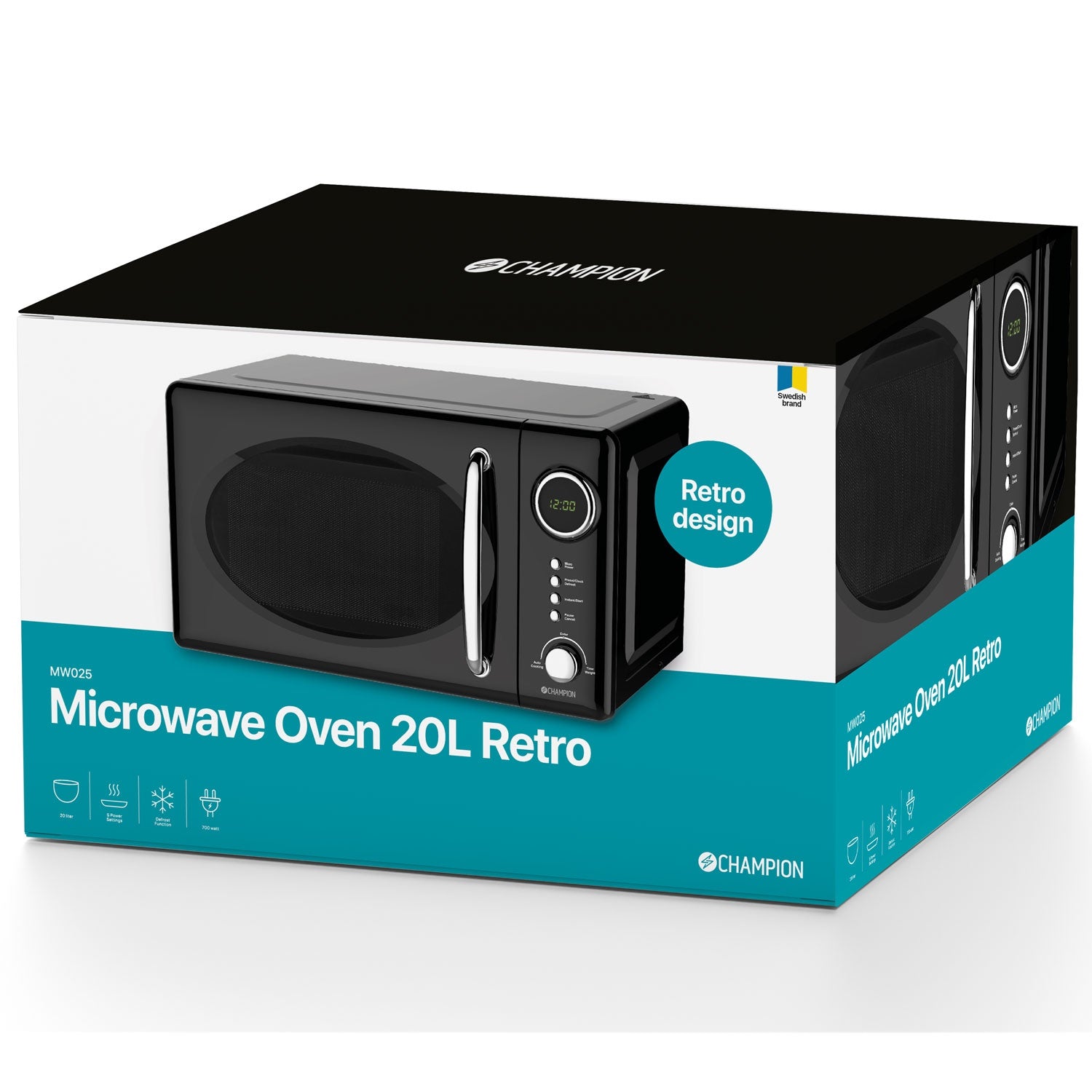 Microwave Retro 20L 700W MW025 Black