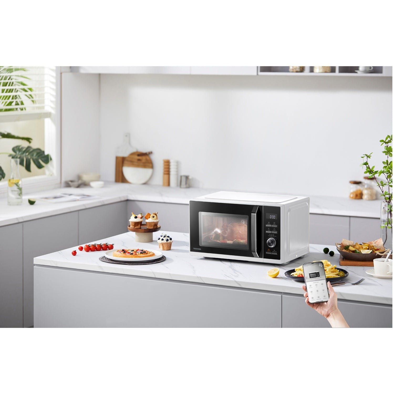 Microwave oven 23L, 3 in 1 Grill/Airfryer 900/1000/1700W