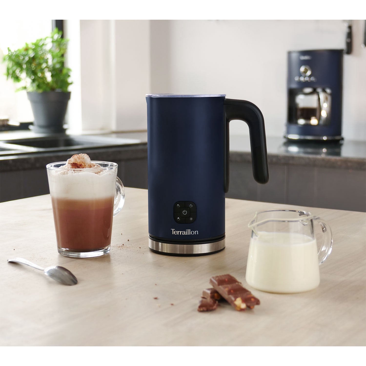 Milk Frother – 4-in-1, 300ml Capacity, Midnight Blue