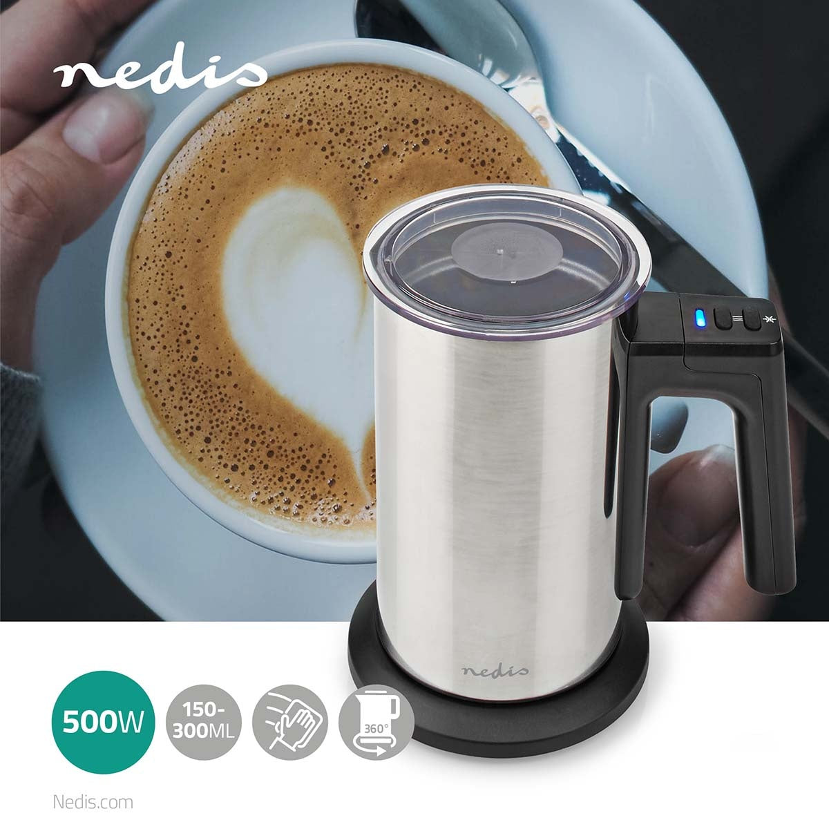 Milk frother | 0.15 l | Concealed heating element | 500 W | 1-Speed
