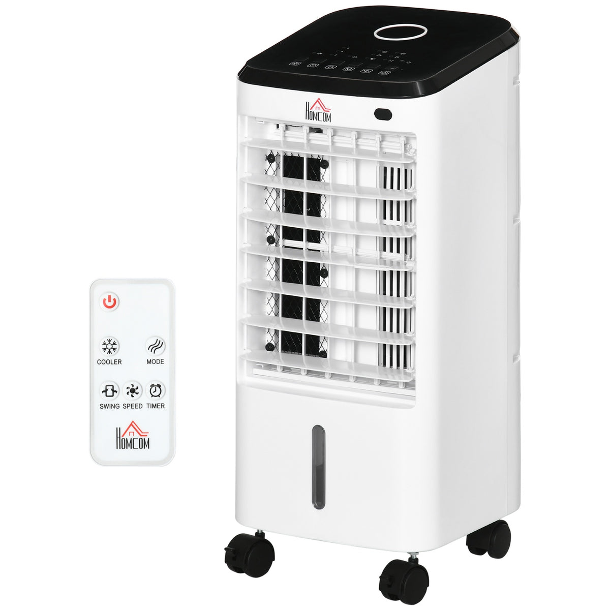 Mini Air Conditioner 3-In-1 Humidifier, Portable Air Cooler, Fan With 3 Levels, 60° Oscillation, Timer, Remote Control