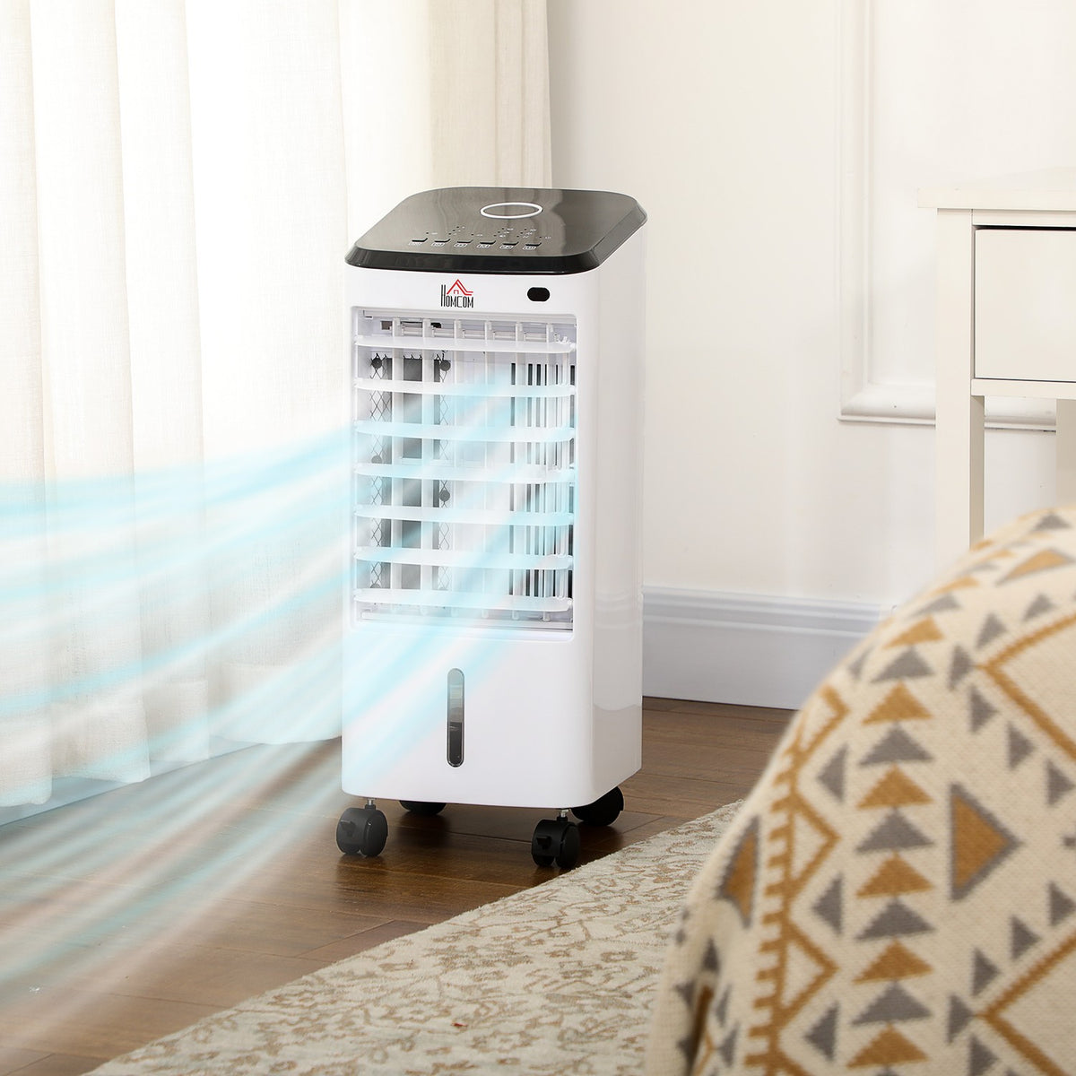 Mini Air Conditioner 3-In-1 Humidifier, Portable Air Cooler, Fan With 3 Levels, 60° Oscillation, Timer, Remote Control