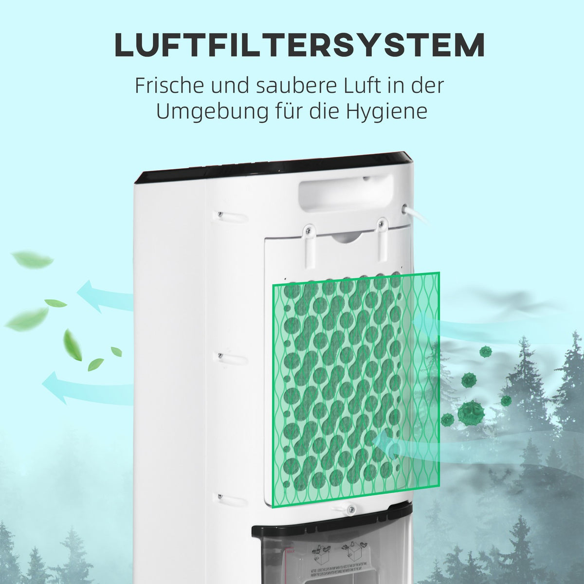 Mini Air Conditioner 3-In-1 Humidifier, Portable Air Cooler, Fan With 3 Levels, 60° Oscillation, Timer, Remote Control