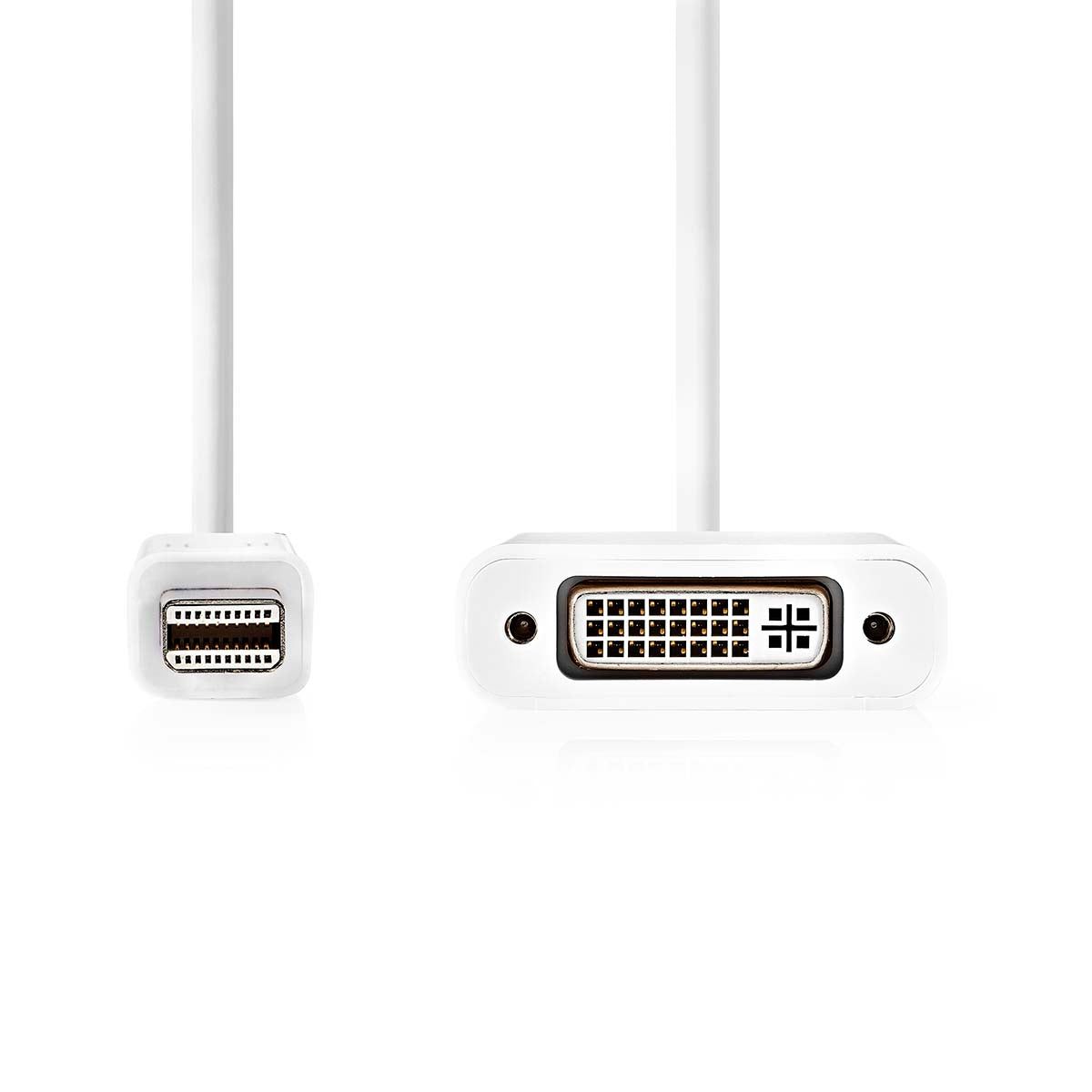 Mini Displayport Cable | DisplayPort 1.2 | Mini DisplayPort Male | DVI-I 24+5-Pin Female | 21.6 Gbps | Nickel Plated | 0.20 m | Round | PVC | White | Plastic bag