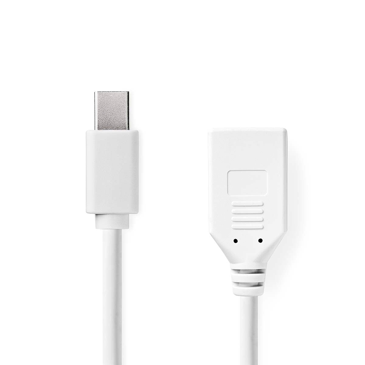 Mini Displayport Cable | DisplayPort 1.2 | Mini DisplayPort Male | DisplayPort Female | 21.6 Gbps | Nickel Plated | 0.20 m | Round | PVC | White | Box