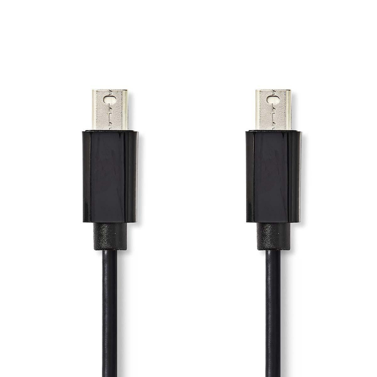 Mini Displayport Cable | DisplayPort 1.2 | Mini DisplayPort Male | Mini DisplayPort Male | 21.6 Gbps | Nickel Plated | 1.00 m | Round | PVC | Black | Plastic bag