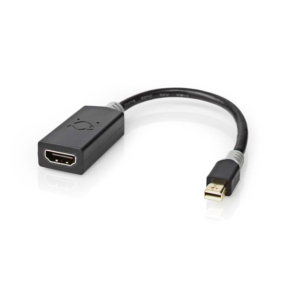 Mini Displayport Cable | DisplayPort 1.4 | Mini DisplayPort Male | HDMI™ Output | 48 Gbps | Gold Plated | 0.20 m | Round | PVC | Anthracite | Cardboard box with window
