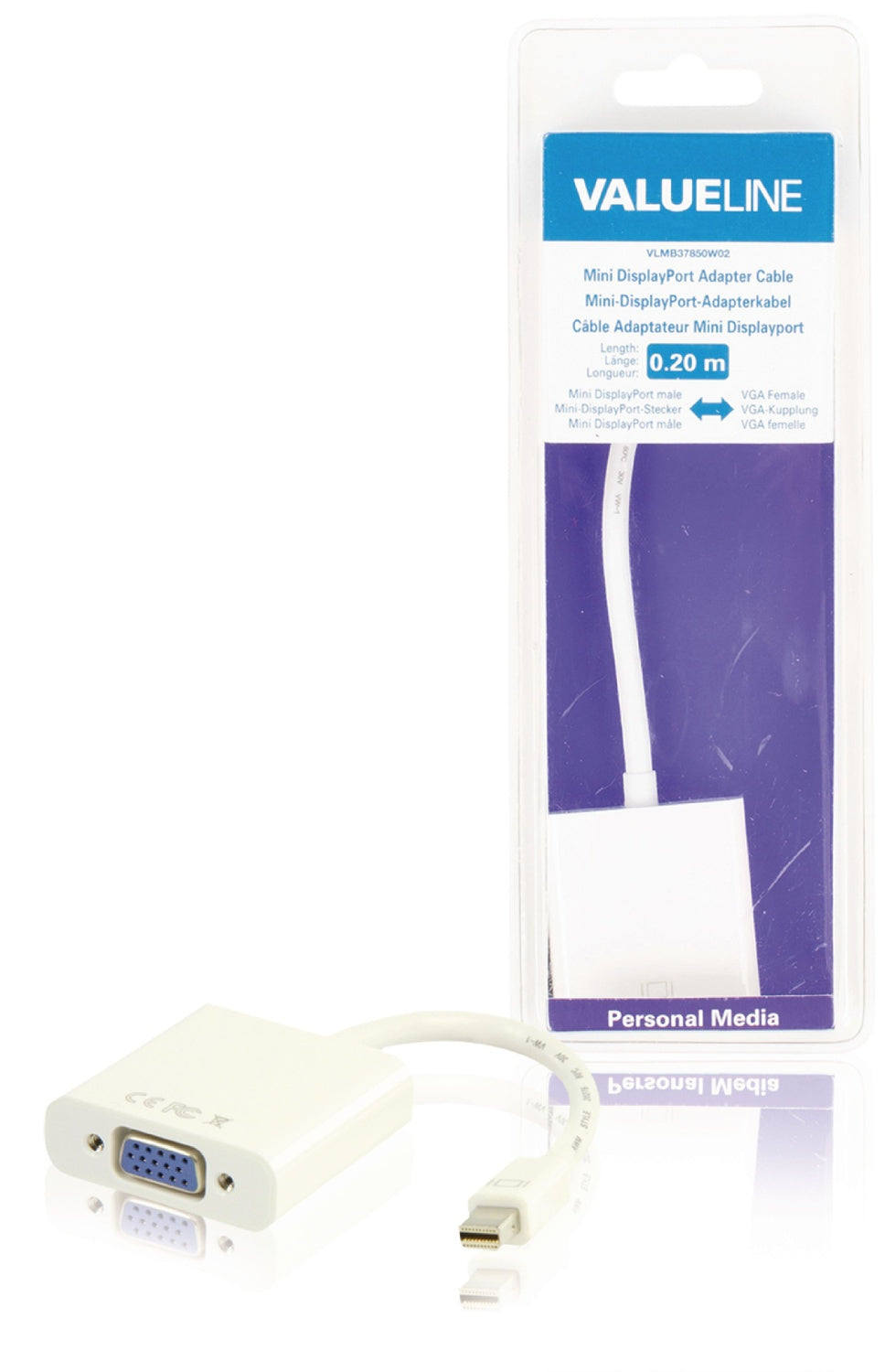 Mini Displayport Cable Mini DisplayPort Male - VGA Female 0.20 m White