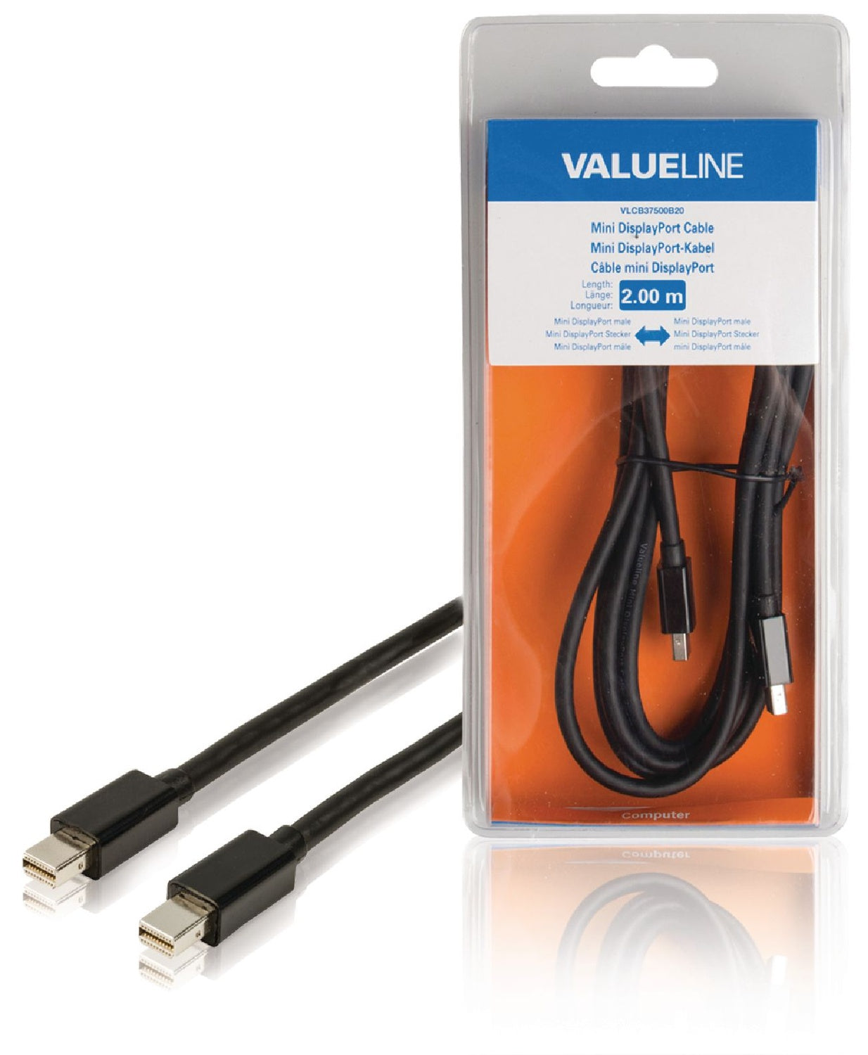 Mini Displayport Cable Mini DisplayPort male - Mini DisplayPort male 2.00 m Black