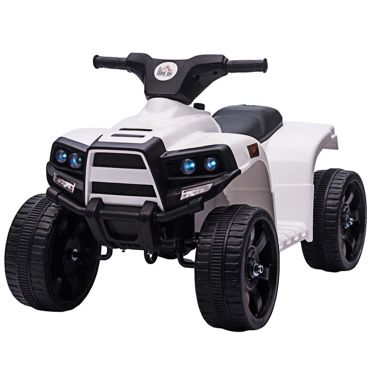 Mini Electric Quad Children's Electric ATV Stroller Electric Motorcycle with 2 Headlights Electric Quad Beach Car Shape PP Steel Black+White