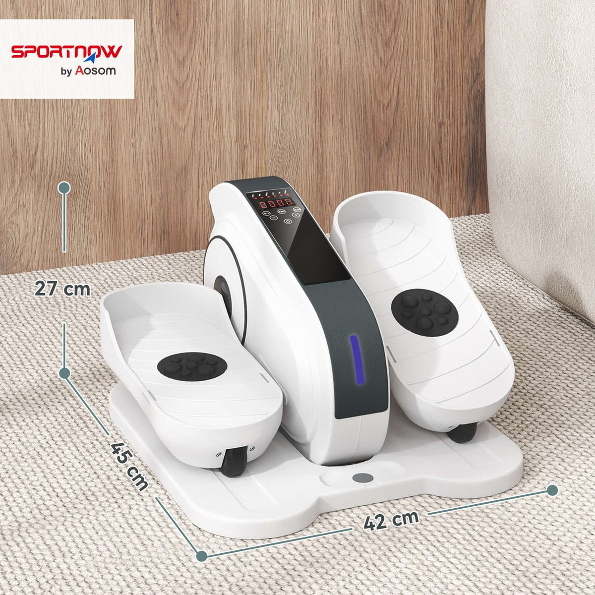 Mini Elliptical Trainer Under Desk Mini Cross Trainer for Home Elliptical Leg Trainer with 10 Level Speed, LCD Monitor, Remote Control, for Office, Seniors