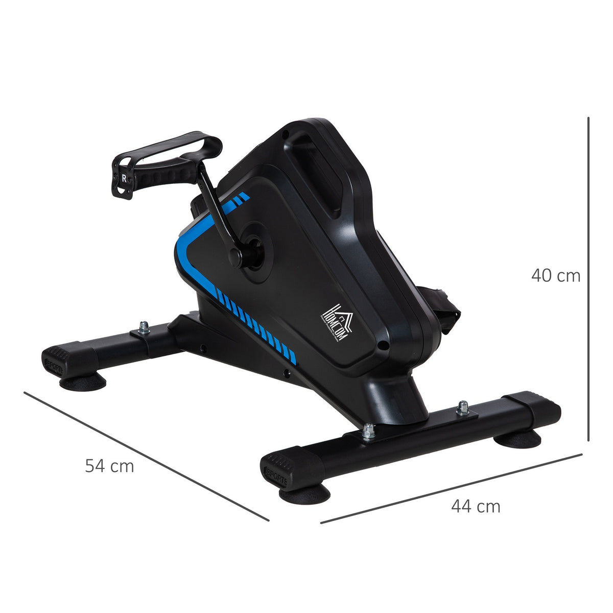 Mini Exercise Bike Leg Trainer With 5 Resistance Levels, Mini Bike Pedal Trainer, Lcd Display, Adjustable, Black + Blue, 54X44X40Cm