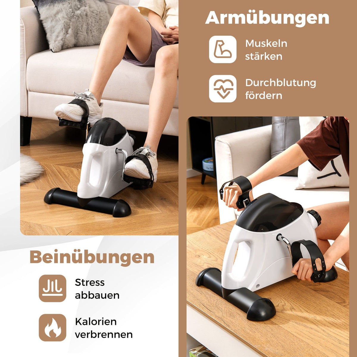Mini Exercise Bike with LCD Display for Arm & Leg Workouts