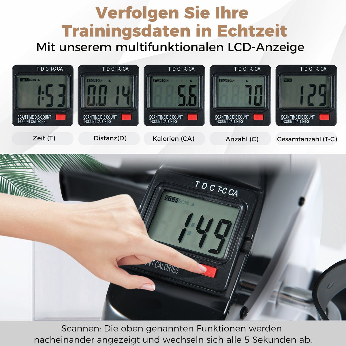 Mini Exercise Bike with LCD Display for Arm & Leg Workouts