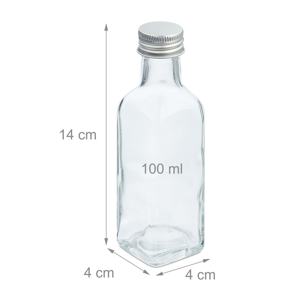 Mini Glass Bottles with Screw Cap – 100 ml Set