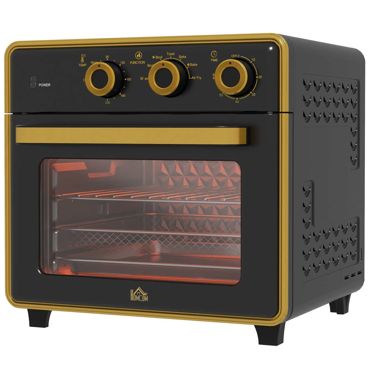 Mini Oven 20L, Pizza Oven With Convection Function, Hot Air Oven With Baking Tray, Grill Rack, 90-230℃, 1400 W Electric Mini Oven With 1 Hour Timer