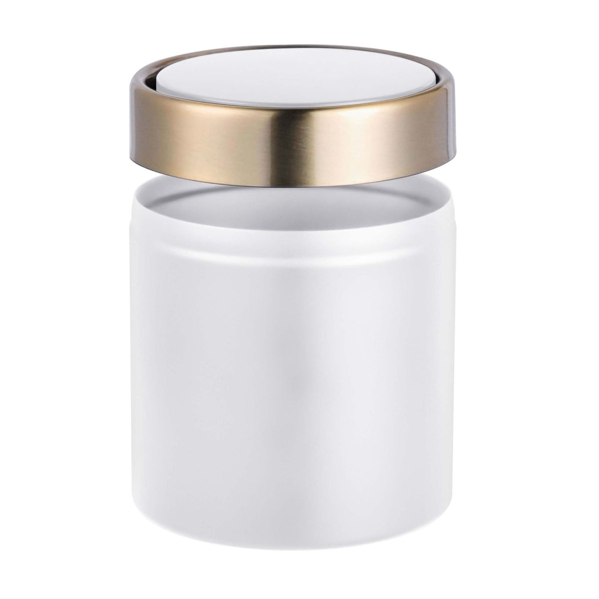 Mini Table Bin, 1.5L, White Metal Swing Lid