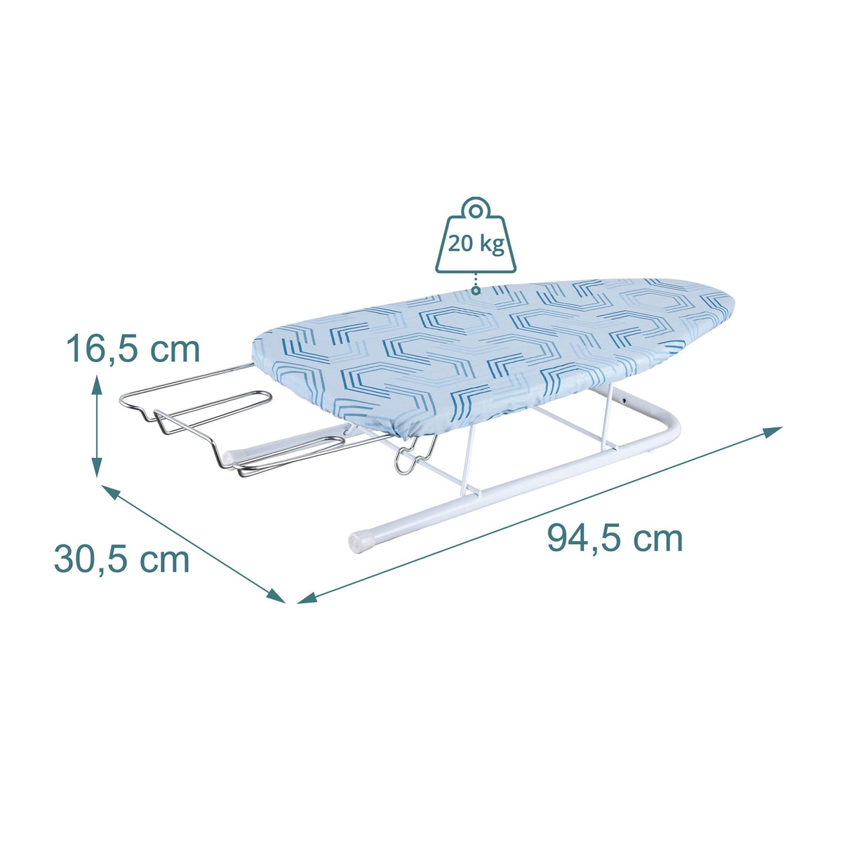 Mini Tabletop Ironing Board with Iron Rest, Blue