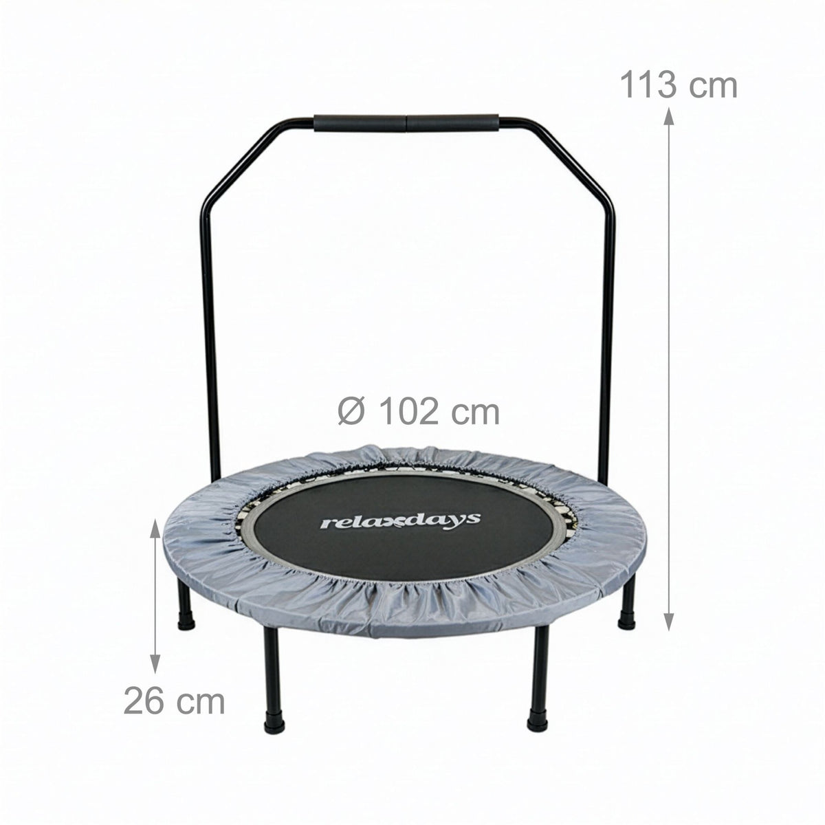 Mini Trampoline with Safety Bar, 102 cm Diameter
