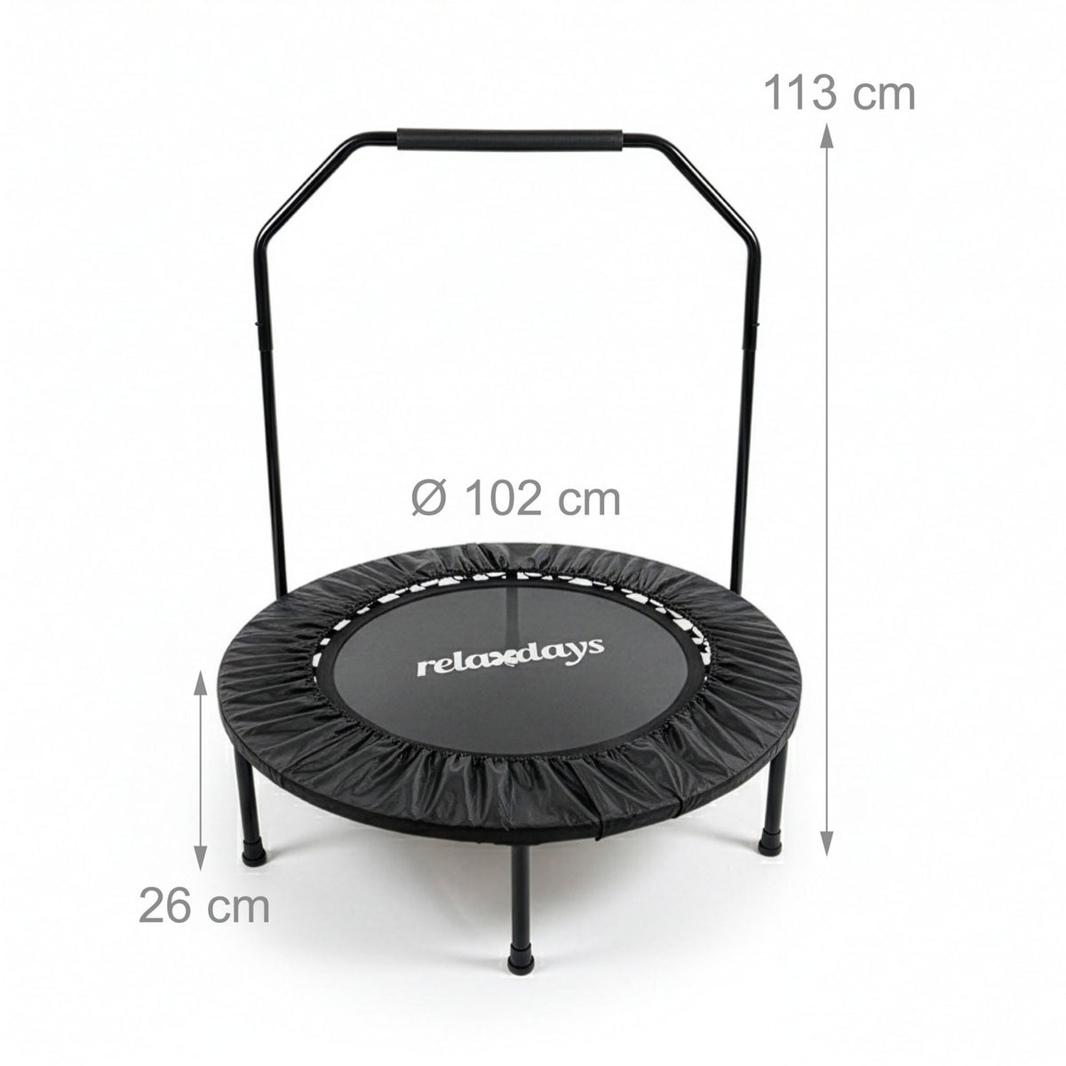 Mini Trampoline with Safety Bar, 102 cm Diameter