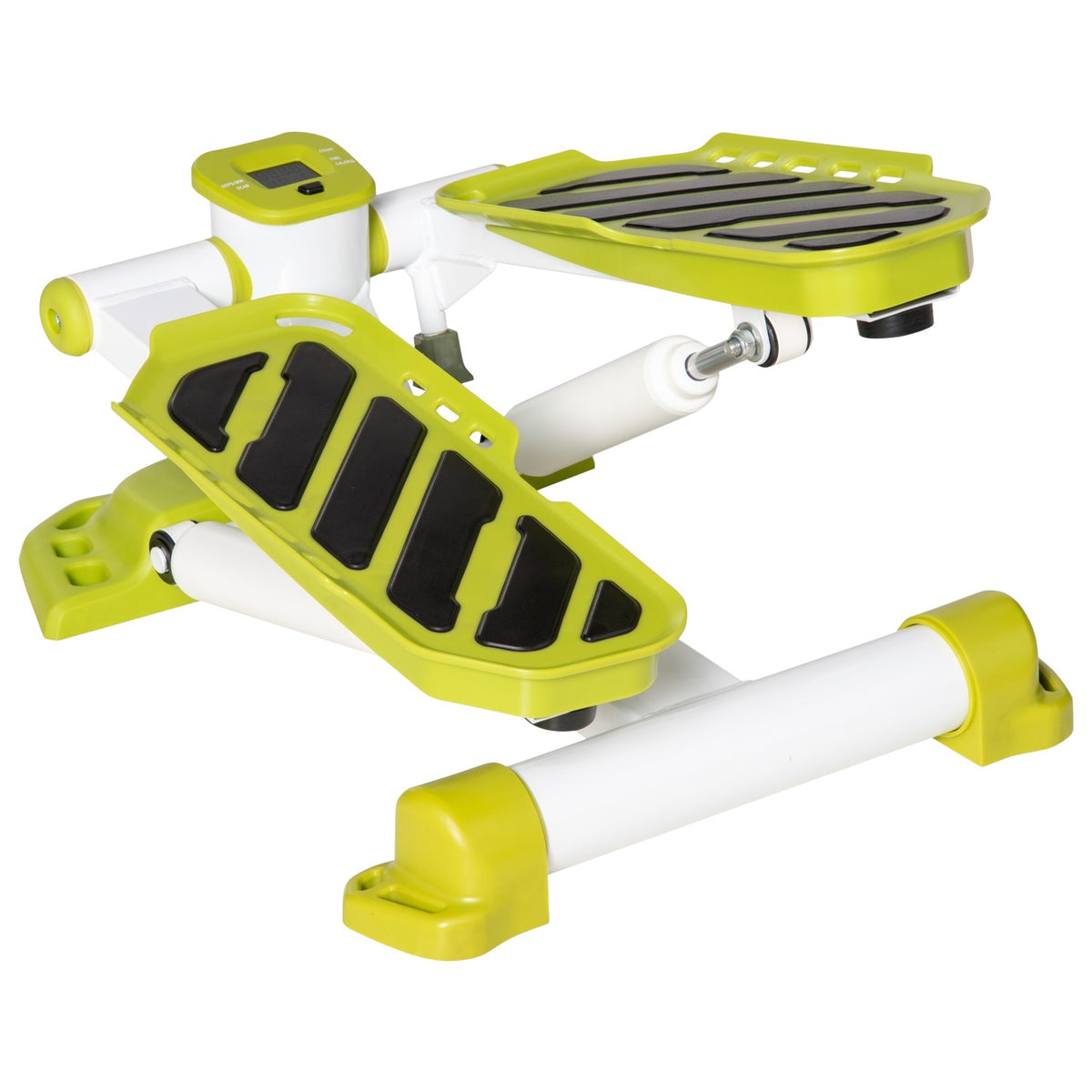 Mini stepper for home, non-slip up-down stepper with LCD display, stepper home trainer with two large pedals, steel, yellow