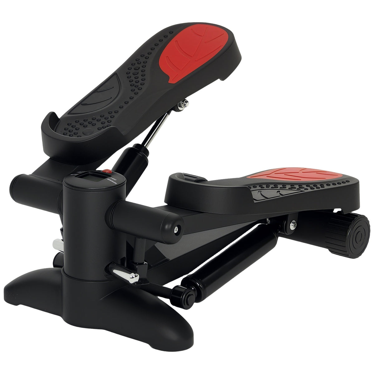 Mini stepper for home stepper home trainer with LCD display, fitness stepper up to 100 kg for leg training, home office fitness exercise, black