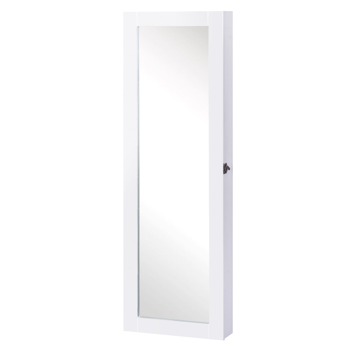 Mirror Cabinet Jewelry Cabinet 2 In 1 Wall Mirror, Large Storage Space, 37X9.5X112Cm