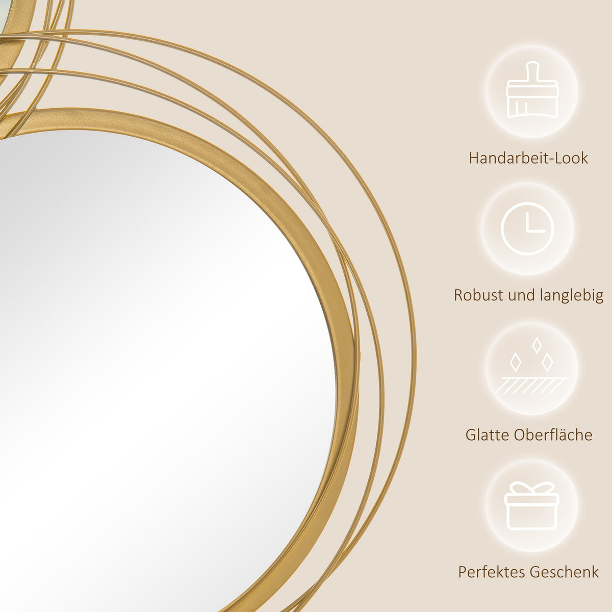 Mirror Set Wall Decor Wall Art With 4 Round Mirrors Living Room Decor Living Room Art Wall Art For Bedroom Metal