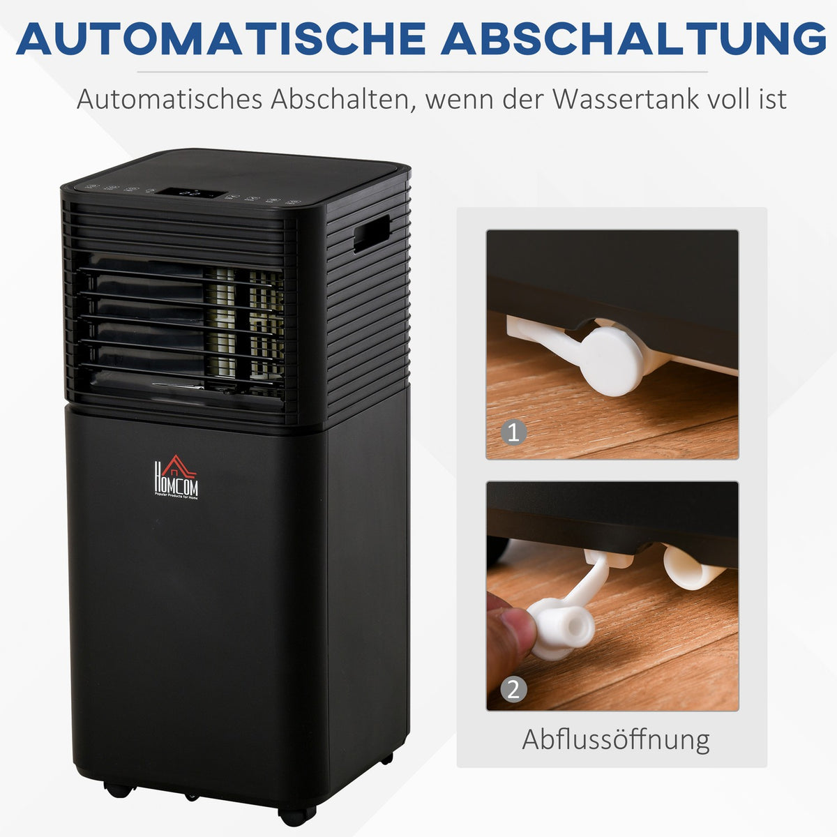 Mobile Air Conditioner 8000Btu 4-In-1 Air Conditioner With Remote Control, Cooling, Ventilation, Dehumidification And Sleep Mode, 24H Timer 860W Led Display