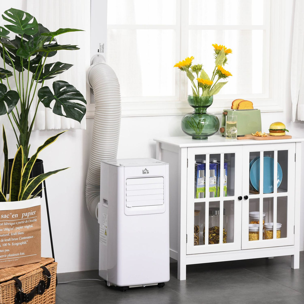 Mobile Air Conditioning 4-In-1 Air Conditioning Unit With Remote Control 24H Timer And Exhaust Hose 2 Speed Levels 560W Abs 32.8 X 30.5 X 67.8 Cm