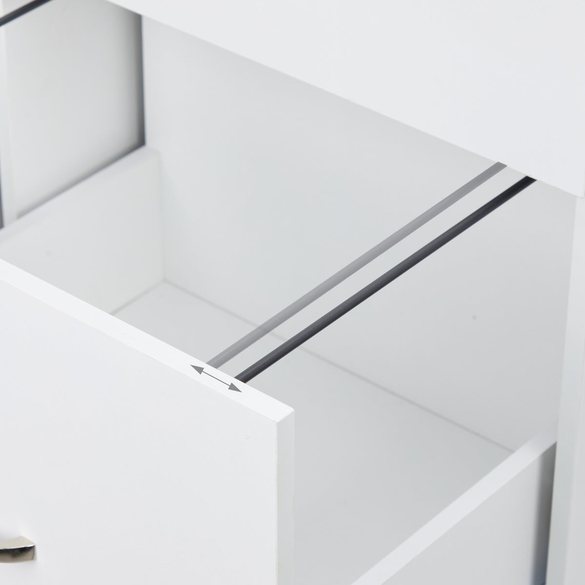 Mobile File Cabinet with Lock, 2 Drawers, A4/Letter Files