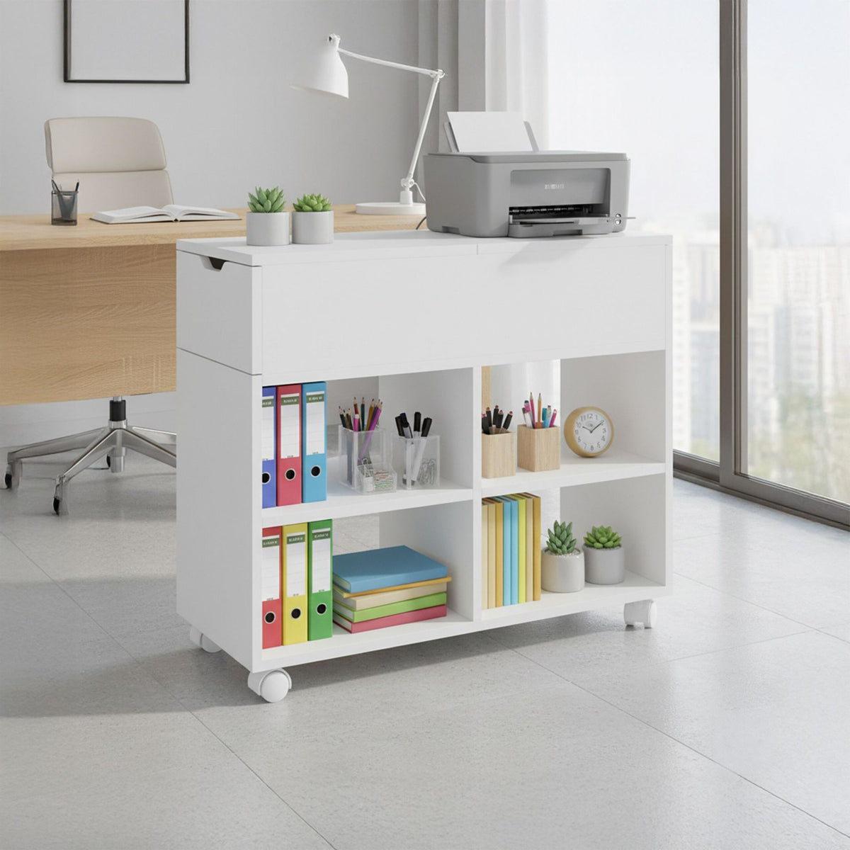 Mobile Filing Cabinet with Wheels, Compact Office Storage