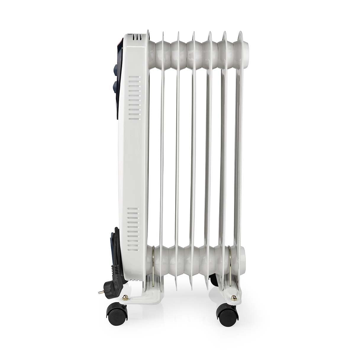 Mobile Oil Radiator | 600 / 900 / 1500 W | 7 Fins | Adjustable thermostat | 3 Heat Settings | Fall over protection | White