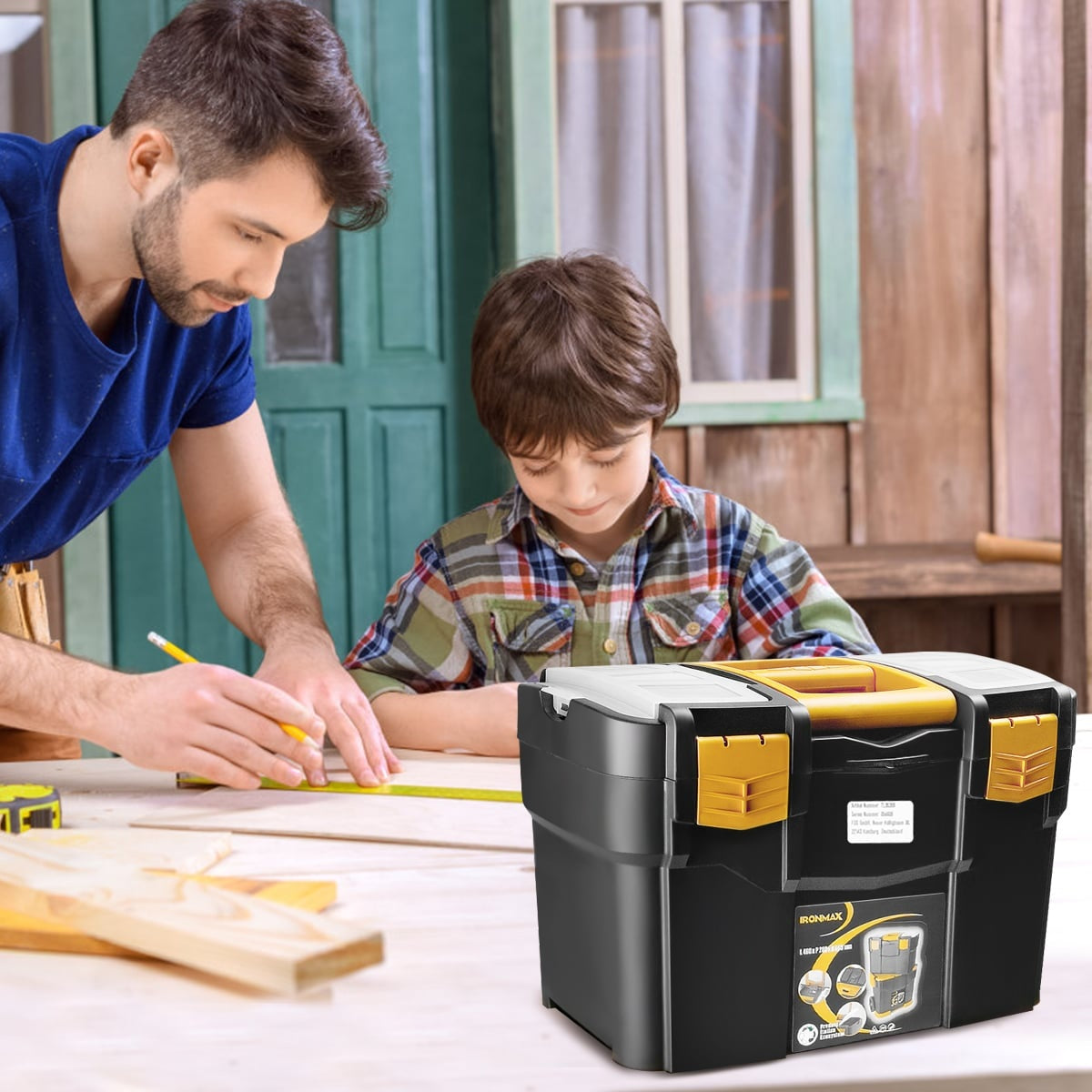 Mobile Tool Box with Wheels, 3-in-1 Stackable Design