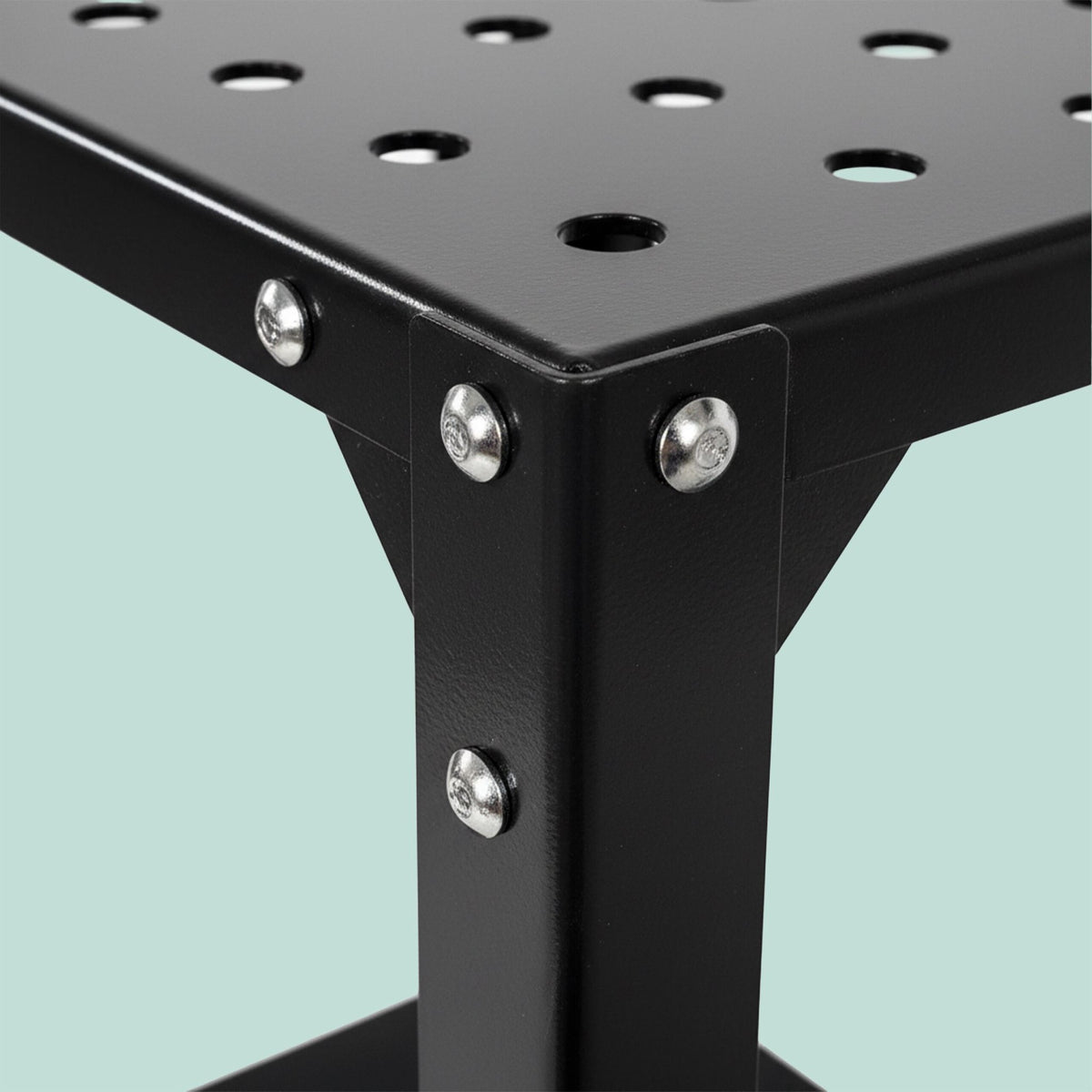 Mobile Welding Table with Perforated Steel Top