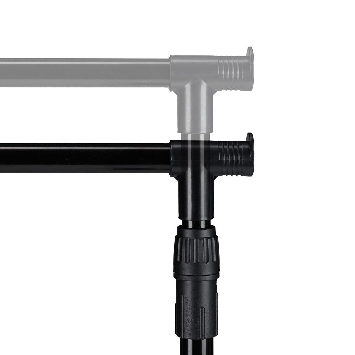 Mobile clothes stand with shelf