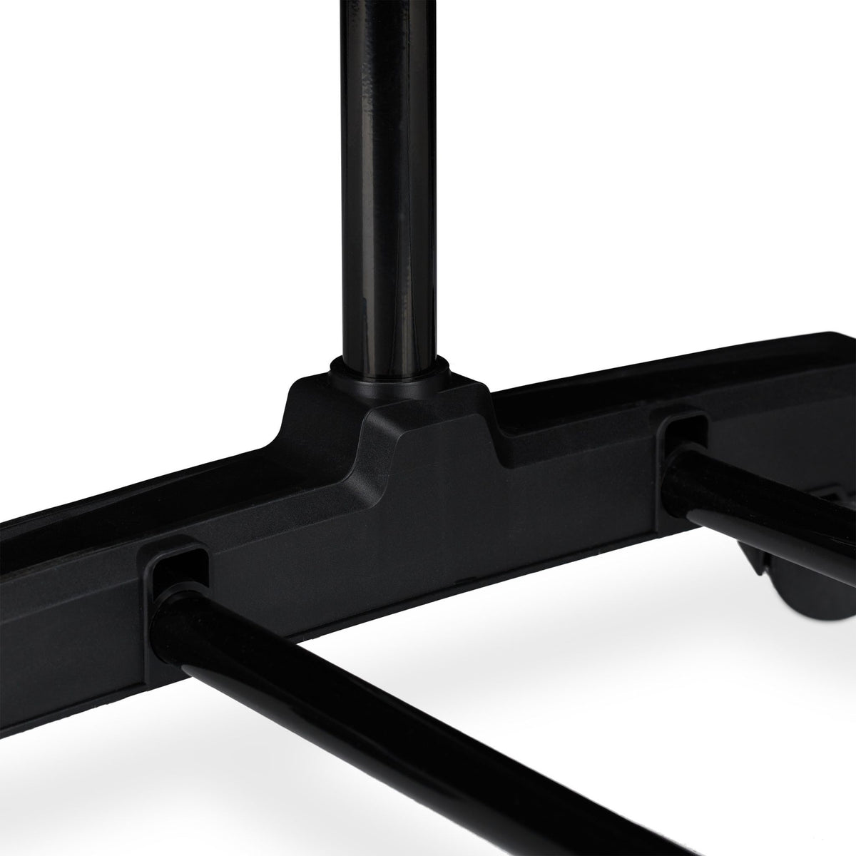 Mobile clothes stand with shelf