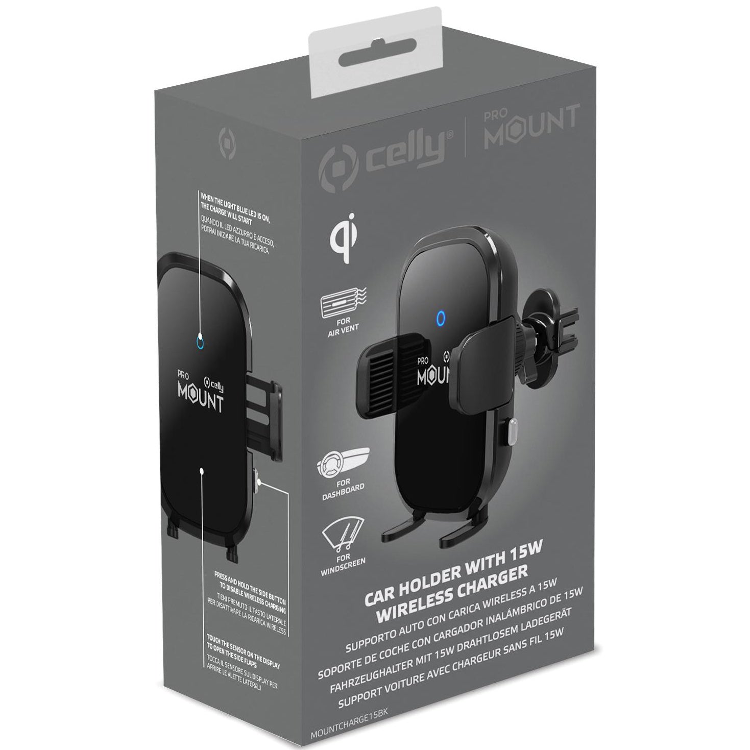 Mobile holder Wireless charging 15W Autorelease