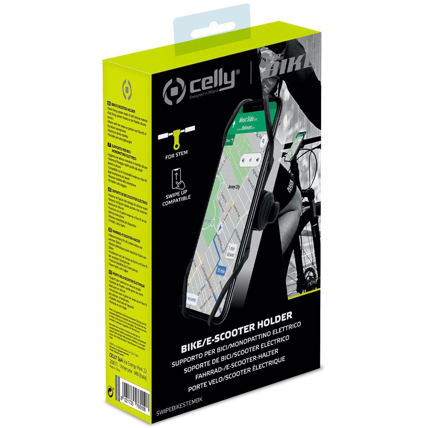 Mobile holder for steering stem on bicycle/e-scooter