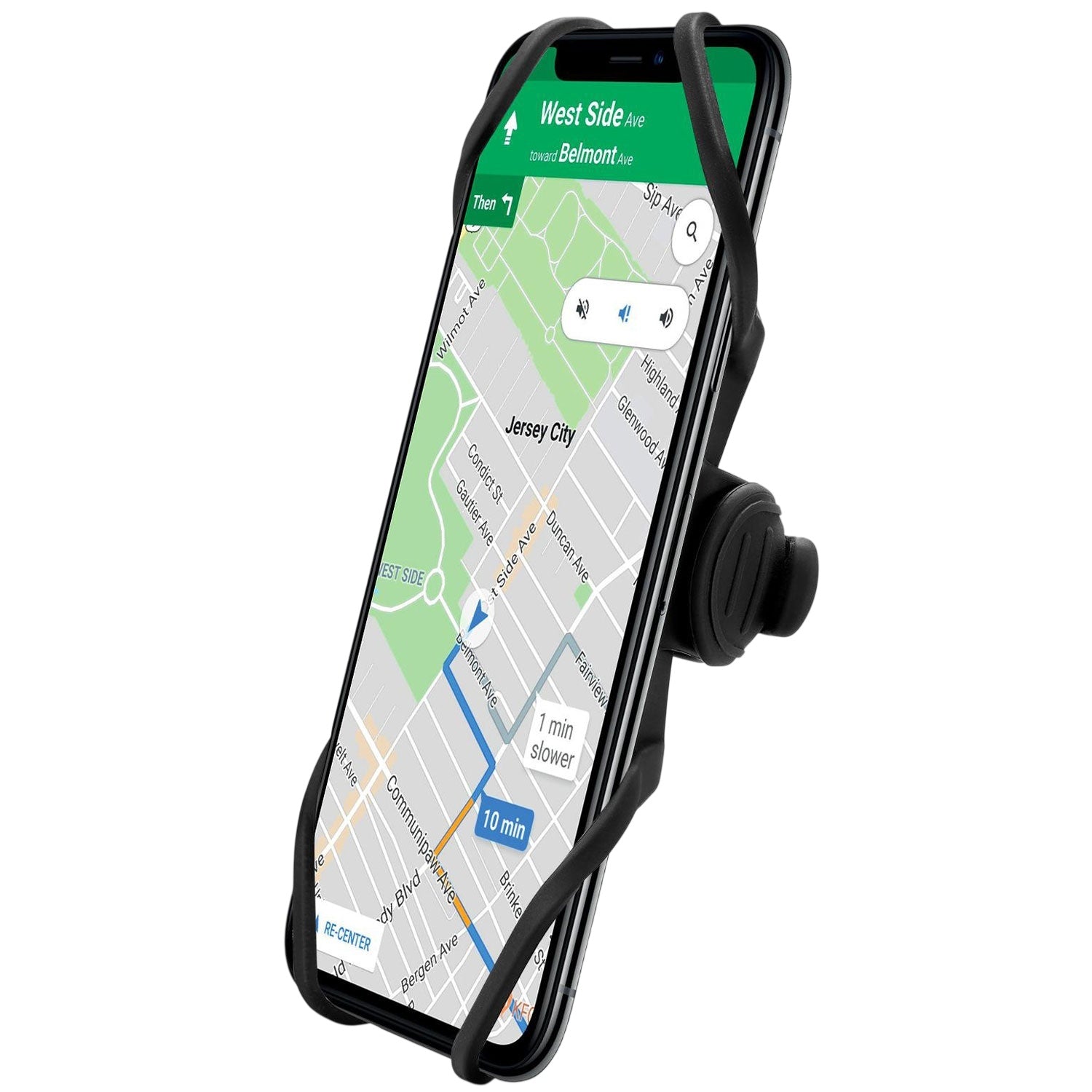 Mobile holder for steering stem on bicycle/e-scooter