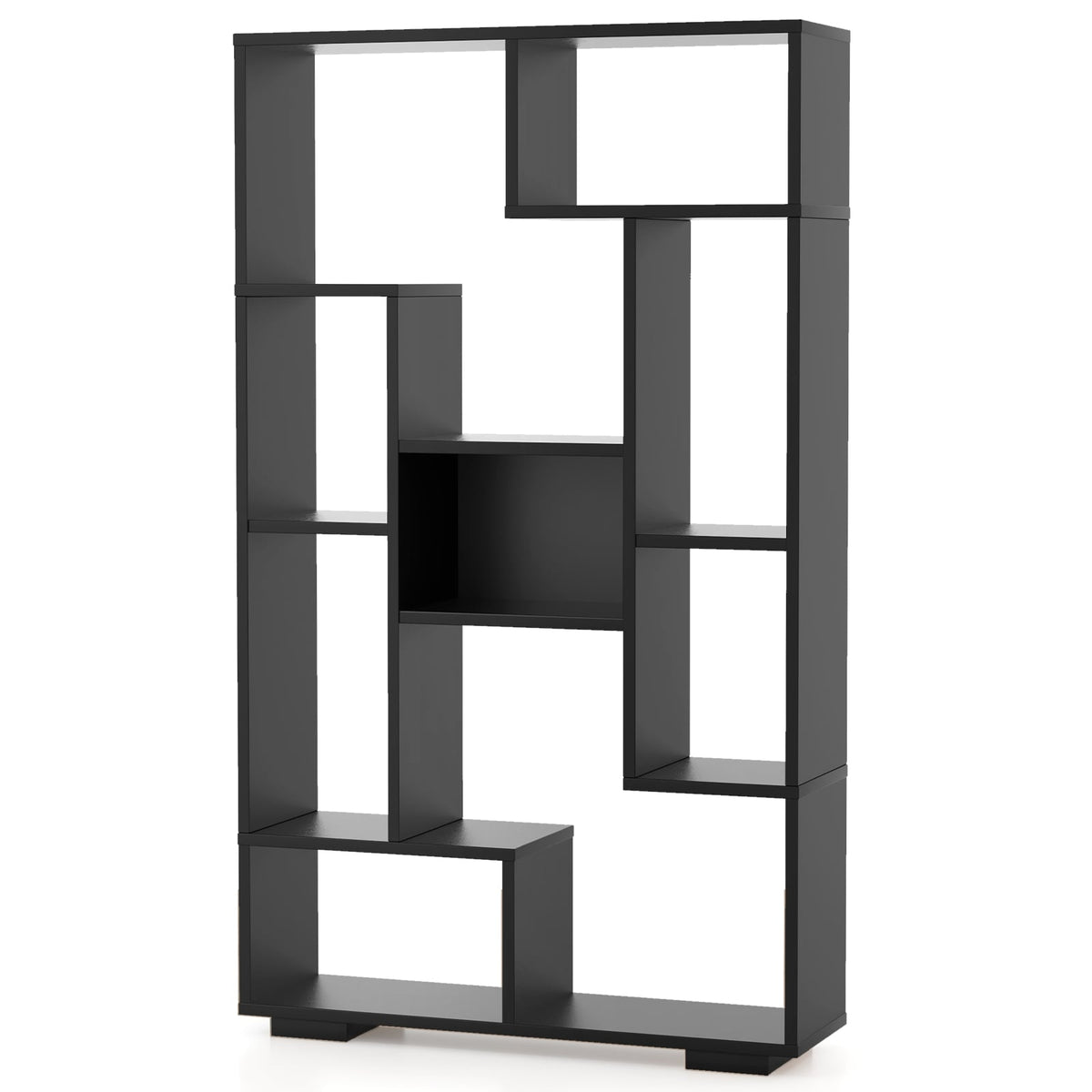 Modern Bookshelf with Open Shelves & Anti-Tip, Black